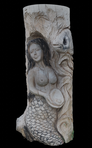 Wooden Mermaid Statue preview image